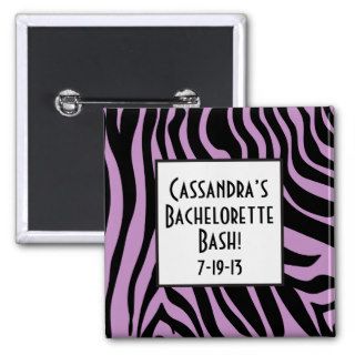 Purple Zebra Print Bachelorette Button