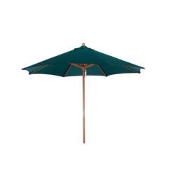 Premium 9 foot Round Hunter Green Wood Patio Umbrella