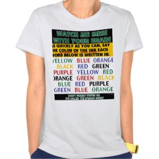 Color of Words Illusion   Stroop Effect Tee Shirts