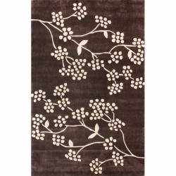 Nuloom Handmade Pino Brown Spring Season Floral Rug (6 X 9)