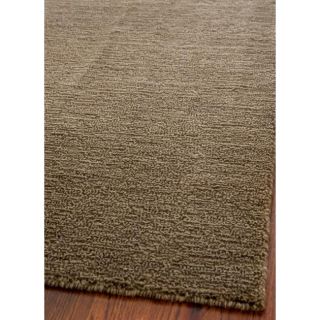Loomed Knotted Himalayan Solid Brown Wool Rug (4 X 6)