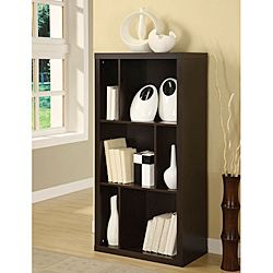 Cappuccino finish Wood Rectangular Room divider Bookcase