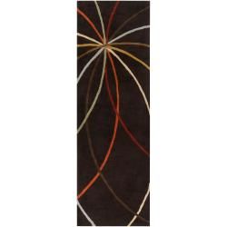 Hand tufted Black Contemporary Appert Wool Abstract Rug (3 X 12)