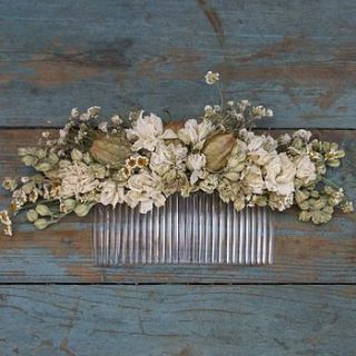 wild meadow dried flower hair comb by the artisan dried flower company
