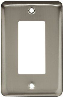 Brainerd 64127 Stamped Round Single Decorator Wall Plate / Switch Plate / Cover, Satin Nickel   Light Switch Cover  
