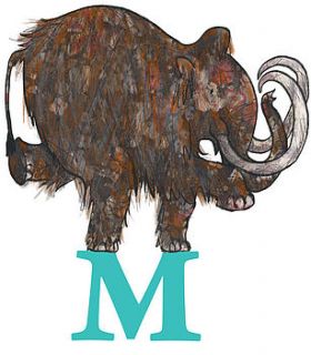 personalised mammoth print by marbles ink