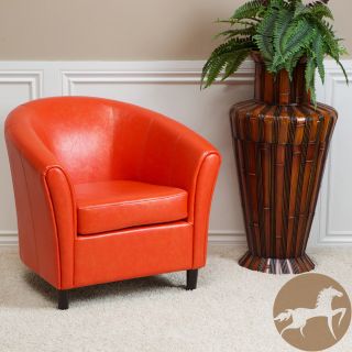 Christopher Knight Home Napoli Orange Bonded Leather Club Chair