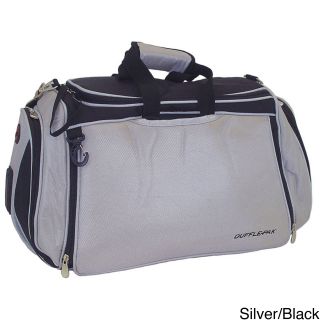 Duffle pak Silver/black Duffle Bag and backpack In One