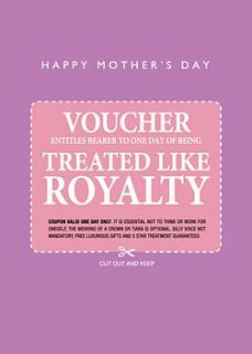 mother's day 'treated like royalty' card by loveday designs