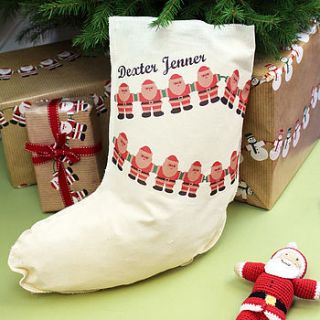 personalised christmas bunting stocking by 3 blonde bears