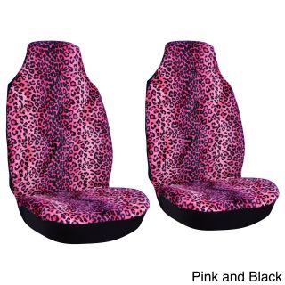 Oxgord Leopard / Cheetah 2 piece Integrated Bucket Seat Cover Set For High Back Sport Seats