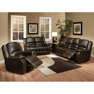Abbyson Living Brownstone Premium Top grain Leather Reclining Sofa, Loveseat And Chair