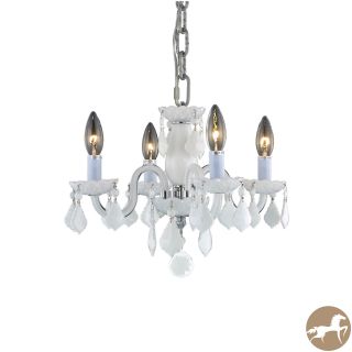 Christopher Knight Home Crystal 4 light White Chandelier
