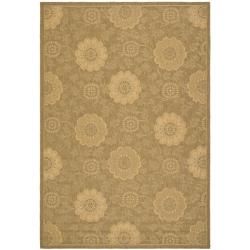 Indoor/outdoor Gold and natural Contemporary Rug (27 X 5)