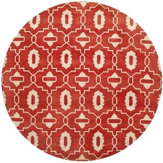 Safavieh Handmade Moroccan Chatham Orange Wool Rug (7 Round)