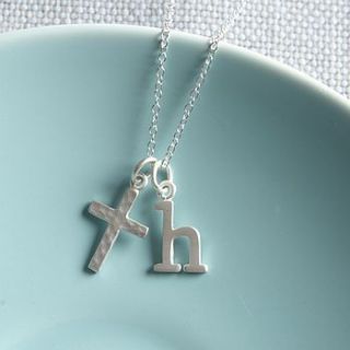 silver cross necklace by lily charmed