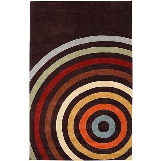 Hand tufted Black Contemporary Multi Colored Circles Mayflower Wool Geometric Rug (5 X 8)