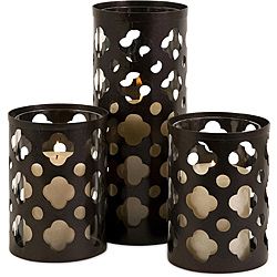 Set Of 3 Ningbo Polka Dots And Clouds Candle Holders