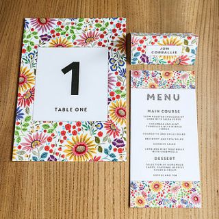 bright flowers wedding invitation set by lucy says i do
