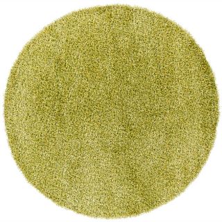 Handwoven Lime green/yellow Mandara Shag Rug (79 Round)