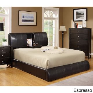 Furniture Of America Ambo Padded Leatherette Platform Bed With Built in Table
