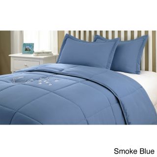 Epoch Hometex, Inc Nanofibre Water And Stain Resistant Down Alternative 3 piece Comforter Set Blue Size Twin