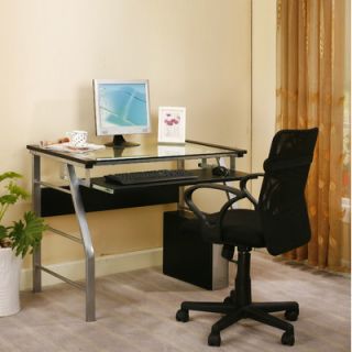 InRoom Designs Glass Computer Desk and Chair Set 2940/M009