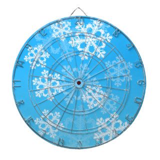 Cute blue and white Christmas snowflakes Dartboard