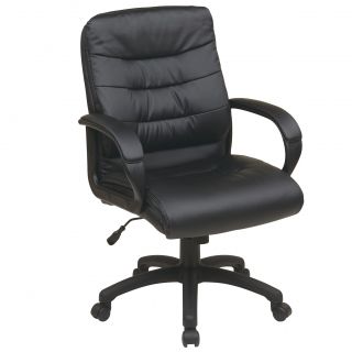 Office Star Products Work Smart Mid Back Faux Leather Executive Chair