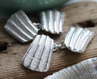 personalised shell cufflinks by marie walshe jewellery