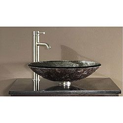 Avanity Tempered Glass Metallic Silver Sink Vessel