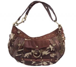 KathyVanZeeland Camouflage Hobo Bag w/ Convertible Strap —