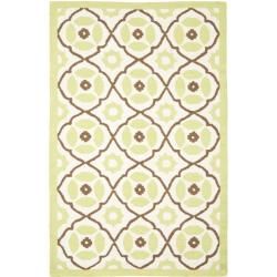 Handmade Sumak Morrocan Ivory/green Wool Rug (4 X 6)