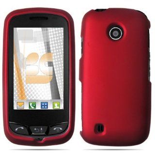 LG VN270 Cosmos Touch Rubberized Shield Hard Case   Red Cell Phones & Accessories