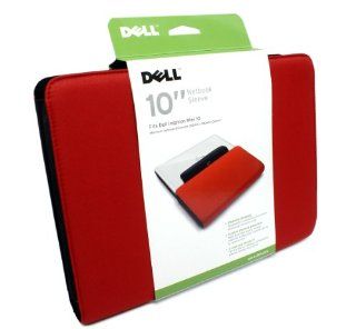 Genuine Dell Inspiron Mini 10, Inspiron iM1012 799OBK Mini 1012, Inspiron Mini 1011, HP Mini 1104, Acer AOD270 1375 Netbook Carrying Sleeve FA330, Maximum Netbook Dimensions 10.4" x 7.7" x 1.2", Red Cloth Cover With Soft Black Interior, Fle