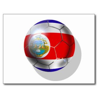 World 2014 Costa Rica flag soccer team ball Postcards