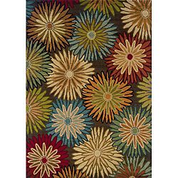 Brown/blue Transitional Area Rug (10 X 13)