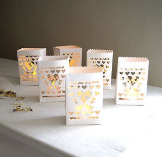 set of six paper lanterns & lights by red lilly