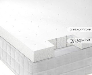 LinenSpa 2" Ventilated Memory Foam Mattress Topper 3 Year Warranty   Mattress Pads