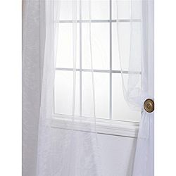Eff White Faux Organza Sheer Curtain Panel Pair White Size 50 x 96