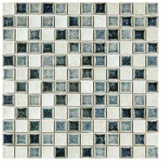 Somertile 11.625x11.625 in Crackle Square Azure 1 in Handmade Glass/ceramic Mosaic Tile (pack Of 5)