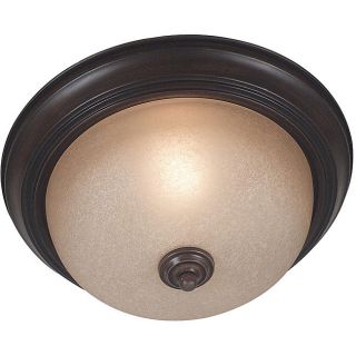 Jubilee One light Flush mount Ceiling Light With Amber Glass Shade