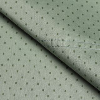 Elite Home Products Carlton Printed Dot Queen size Sateen Sheet Set Green Size Queen
