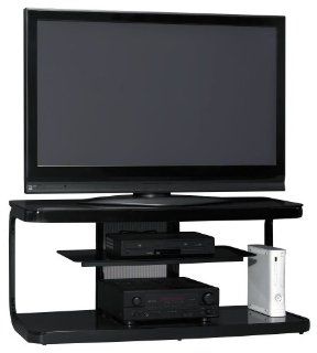 BUSH FURNITURE Bush Signature Ellise Collection TV Stand, Metal and Glass, 50 Inch   Television Stands