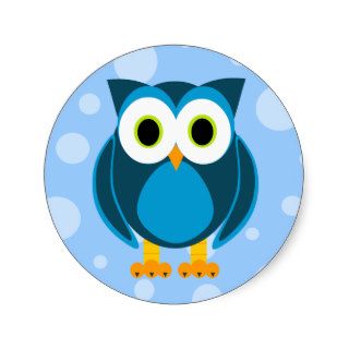 Who? Mr. Owl Cartoon Round Sticker