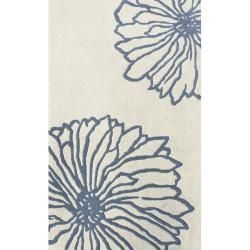 Nuloom Handmade Contemporary Floral New Zealand Wool Rug (5 X 8)