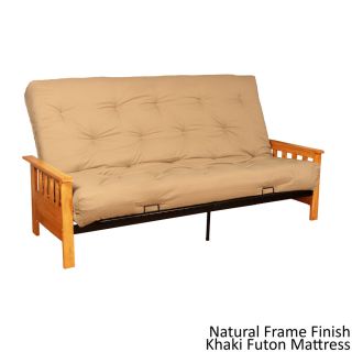 Epicfurnishings Provo Queen size Mission style Inner Spring Mattress Futon Set Tan Size Queen