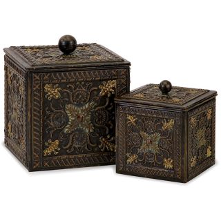 Set Of 2 Venice Lidded Treasure Boxes