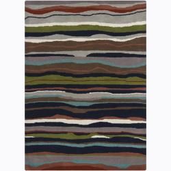 Hand tufted Multicolor Mandara Abstract Wool Area Rug (7 X 10)