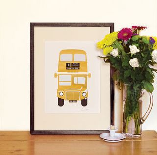 gold london bus print by made by morris